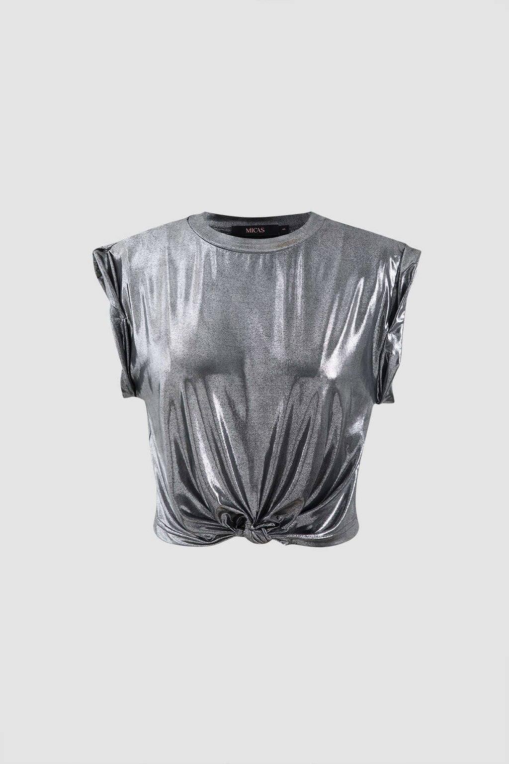 Metallic Knot Hem T-Shirt