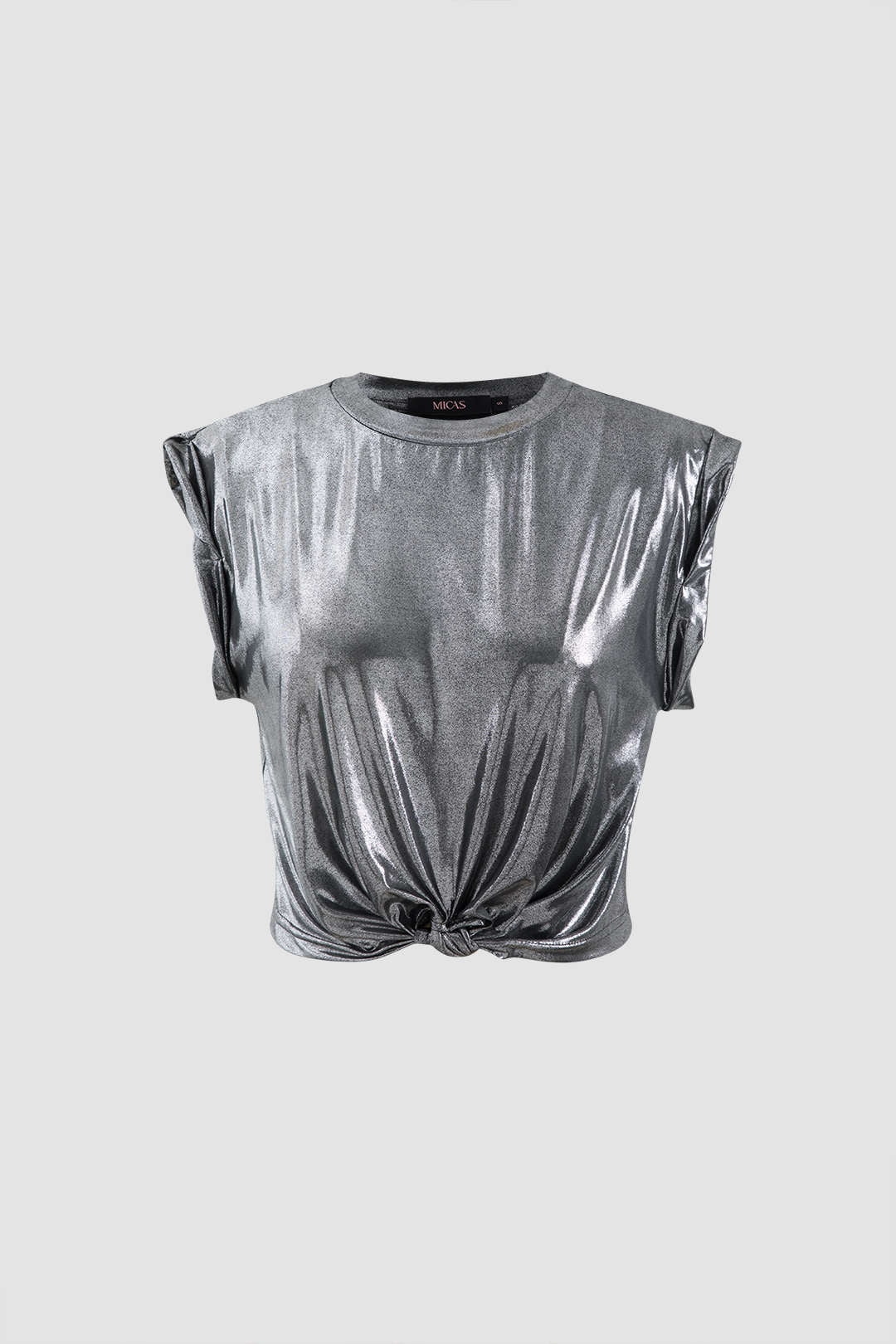 Metallic Knot Hem T-Shirt