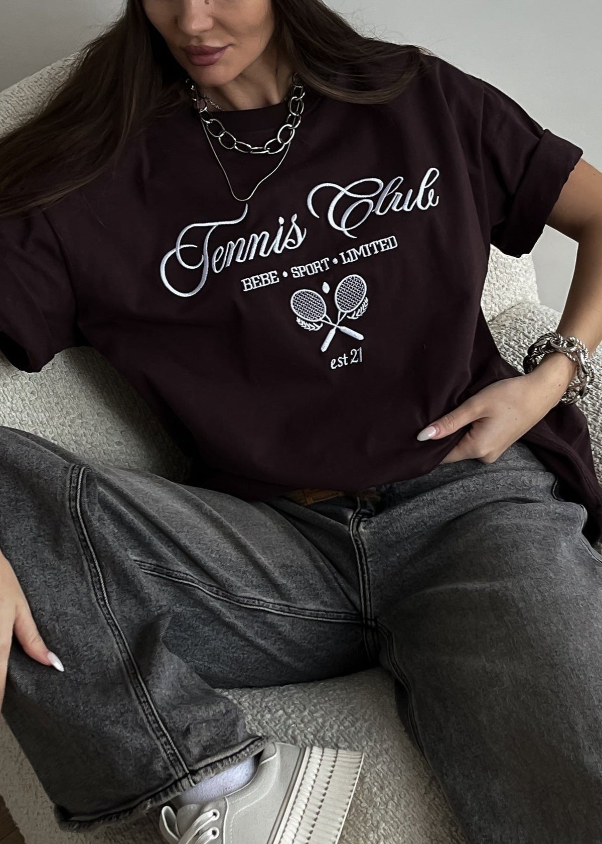 Tennis Club Oversized Graphic T-Shirt