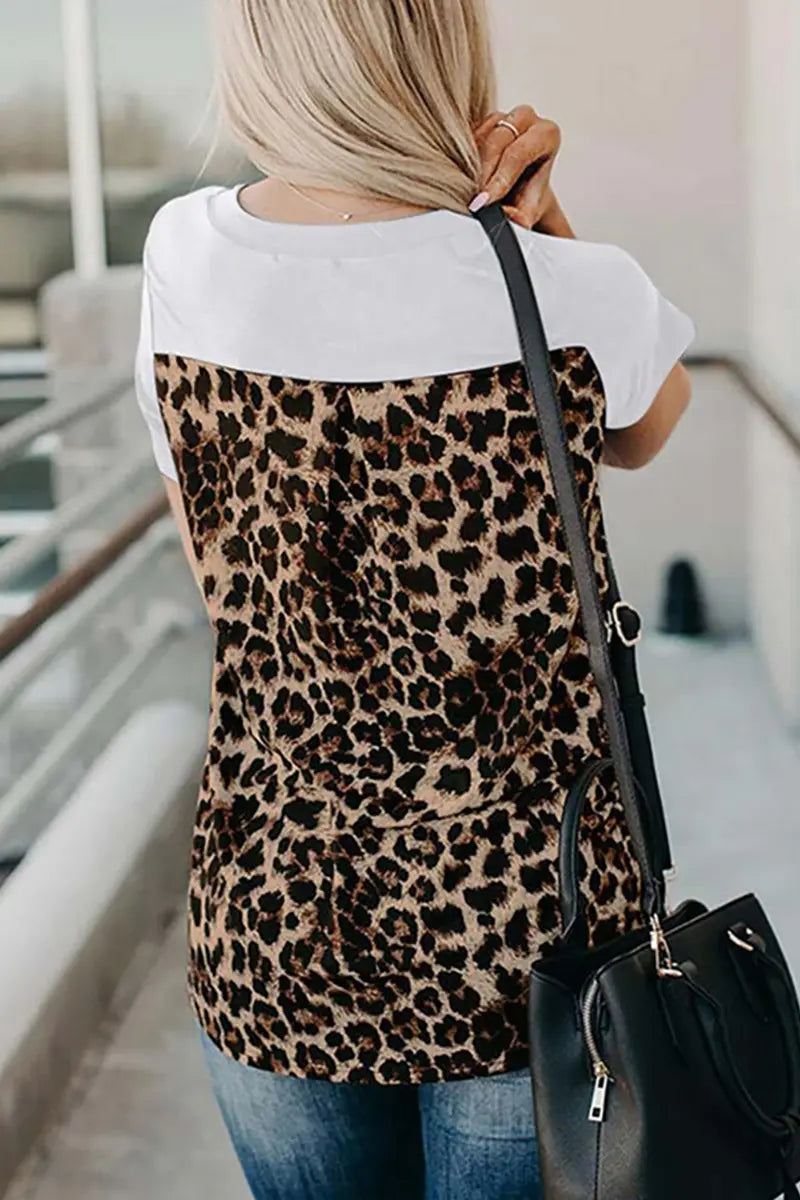 Summer Leopard Patchwork Tee