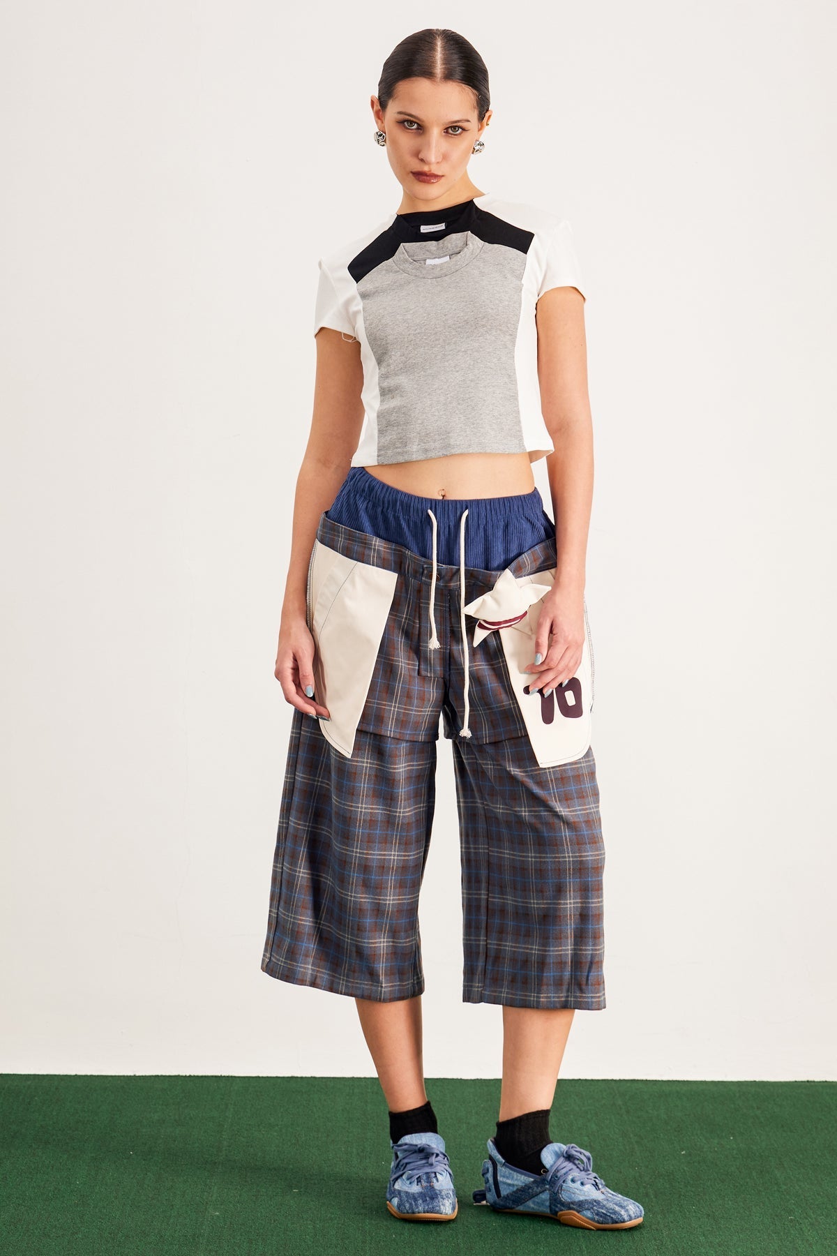 Baptista Deconstruct Crop T Shirt In White