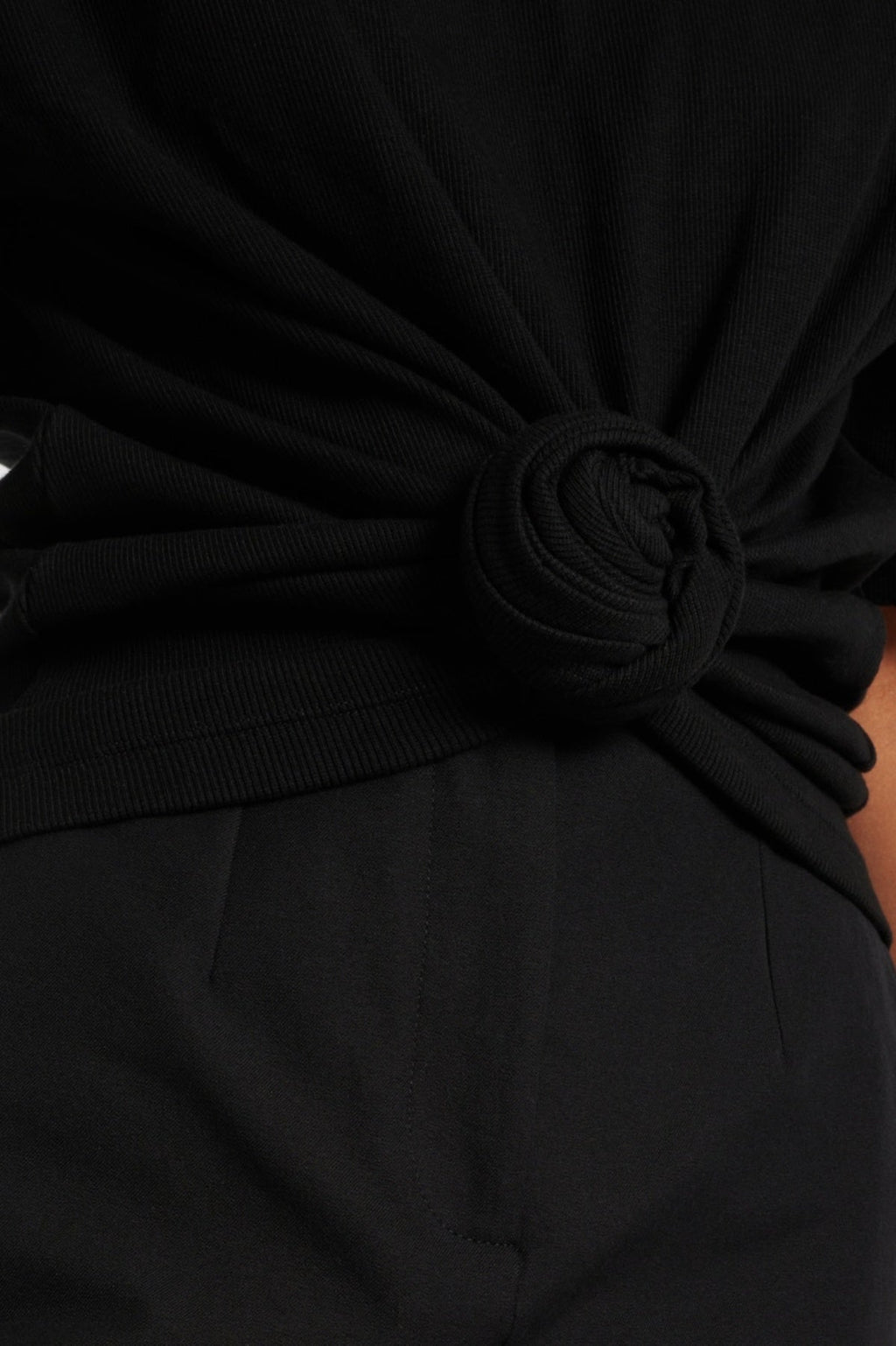 Orlina Knotted T-Shirt - Black