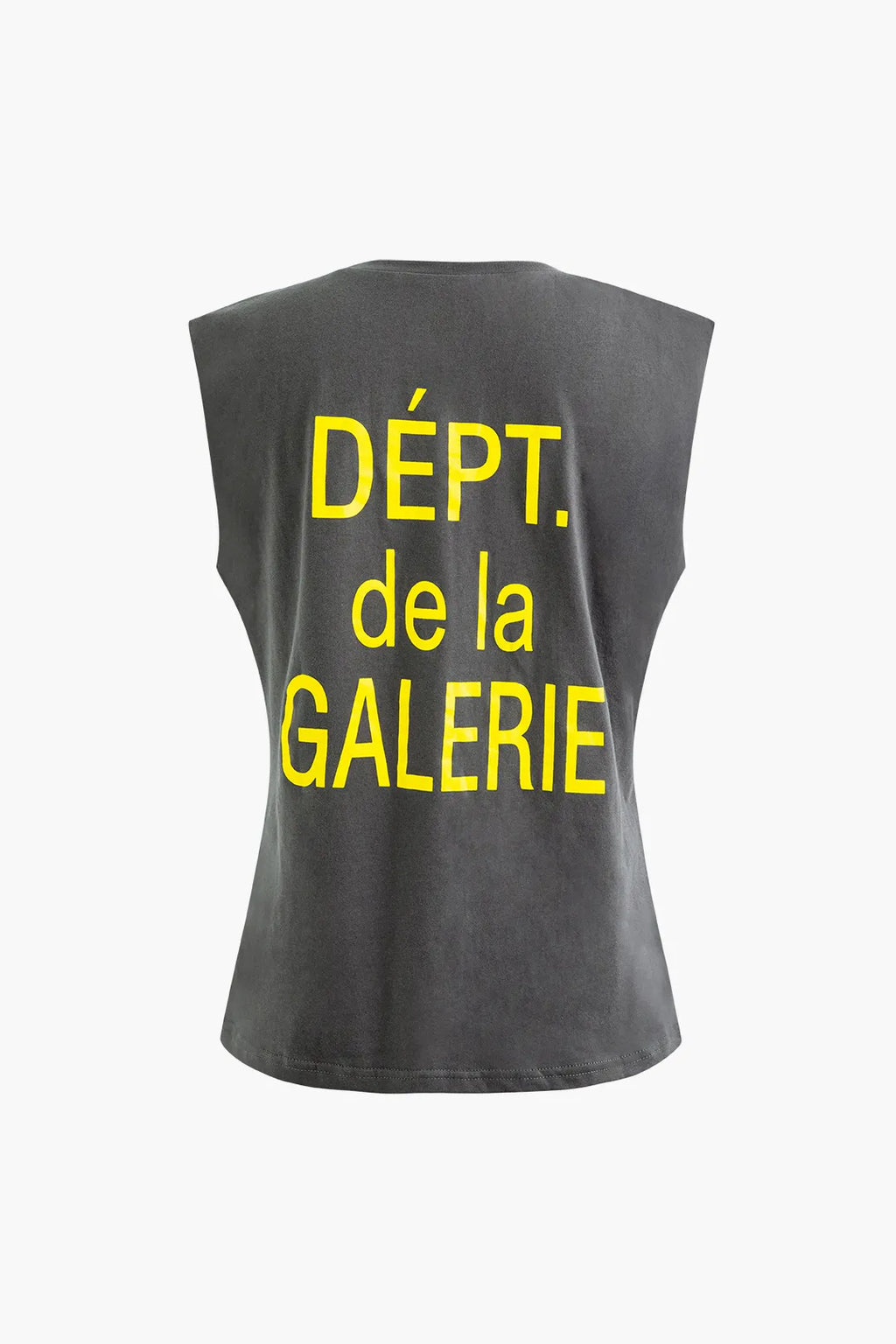 Nina Grey Sleeveless Letter Print T-shirt