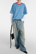 Sienna Striped Fake Two Piece T-shirts