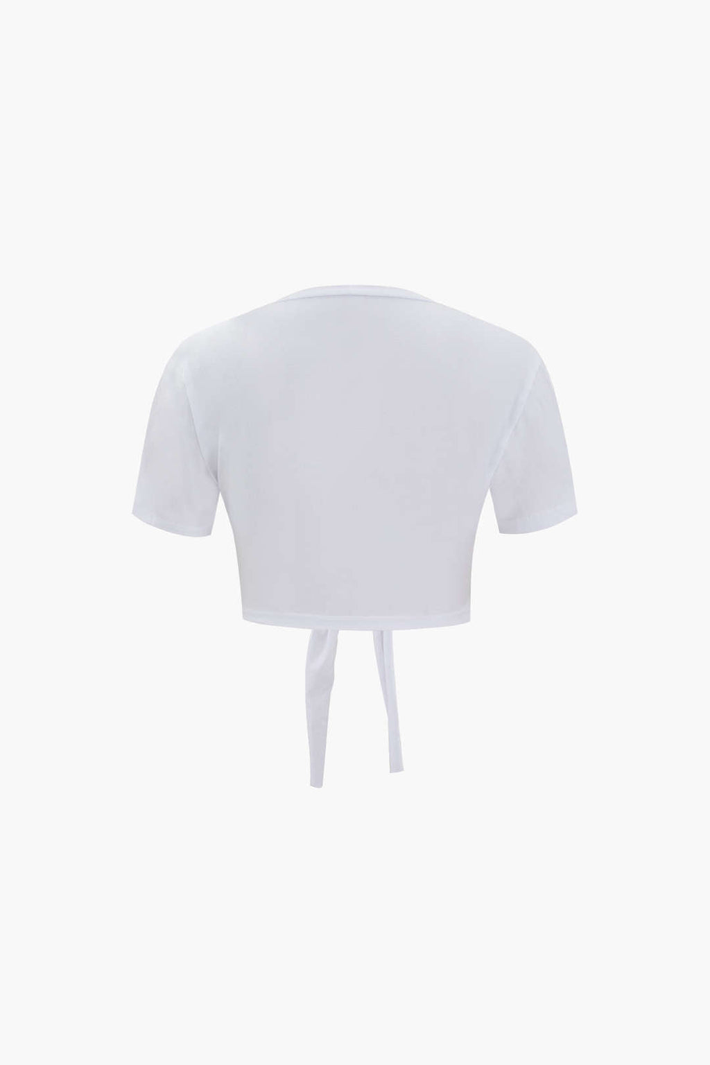 Number 5 Embroidered Knot Hem T-shirt
