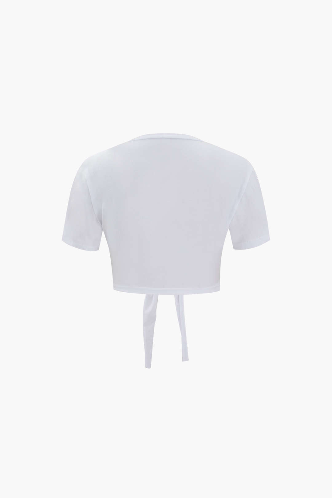 Number 5 Embroidered Knot Hem T-shirt