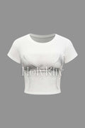 Body Print Crop T-shirt