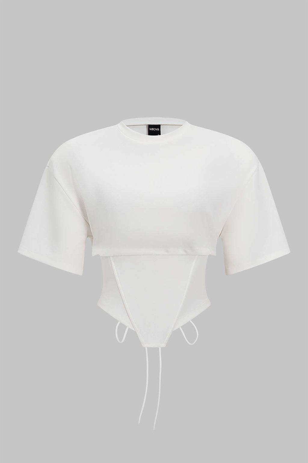 Corset Waist Short Sleeve T-Shirt