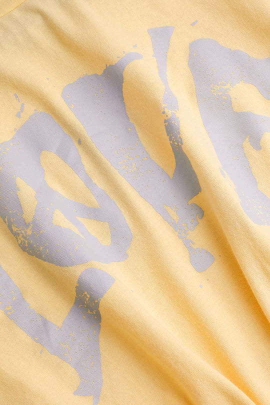 Love Rolled Sleeve Knot Hem T-Shirt