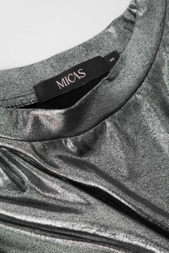 Metallic Knot Hem T-Shirt