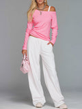Retro Fashion Casual Long-sleeved T-shirt And Wide-leg Pants Set