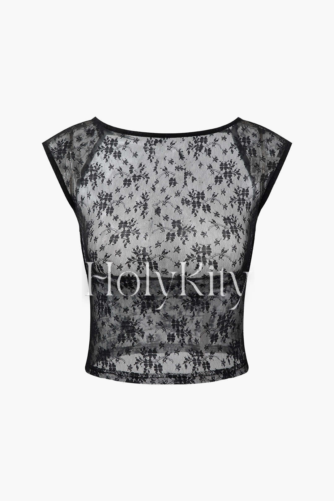 Floral Lace Backless T-shirt