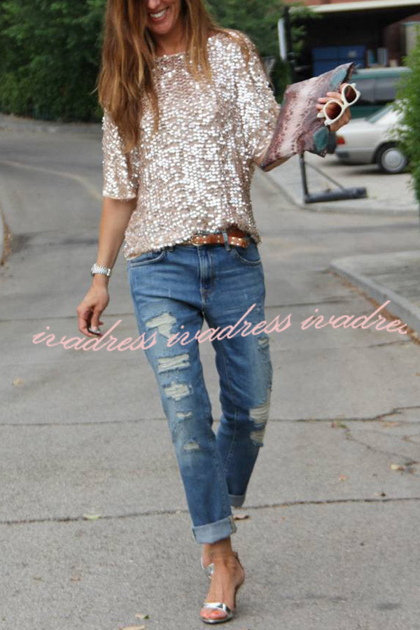 Such A Beauty Sequin Loose T-shirt